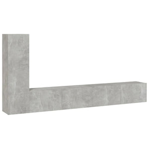 3-tlg. TV-Schrank-Set Betongrau Holzwerkstoff