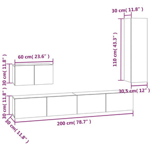 4-tlg. TV-Schrank-Set Sonoma-Eiche Holzwerkstoff