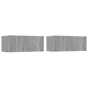 4-tlg. TV-Schrank-Set Grau Sonoma Holzwerkstoff