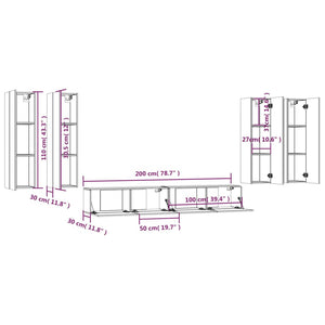6-tlg. TV-Schrank-Set Weiß Holzwerkstoff