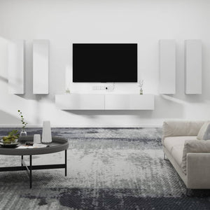 6-tlg. TV-Schrank-Set Weiß Holzwerkstoff