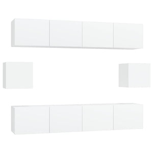 6-tlg. TV-Schrank-Set Weiß Holzwerkstoff