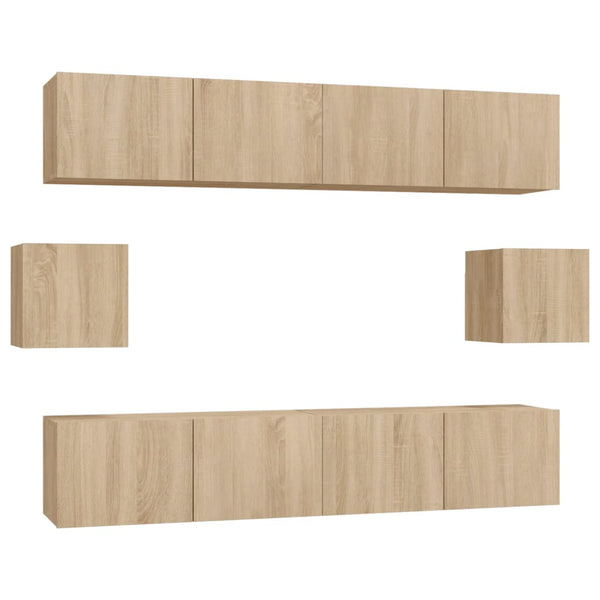 6-tlg. TV-Schrank-Set Sonoma-Eiche Holzwerkstoff
