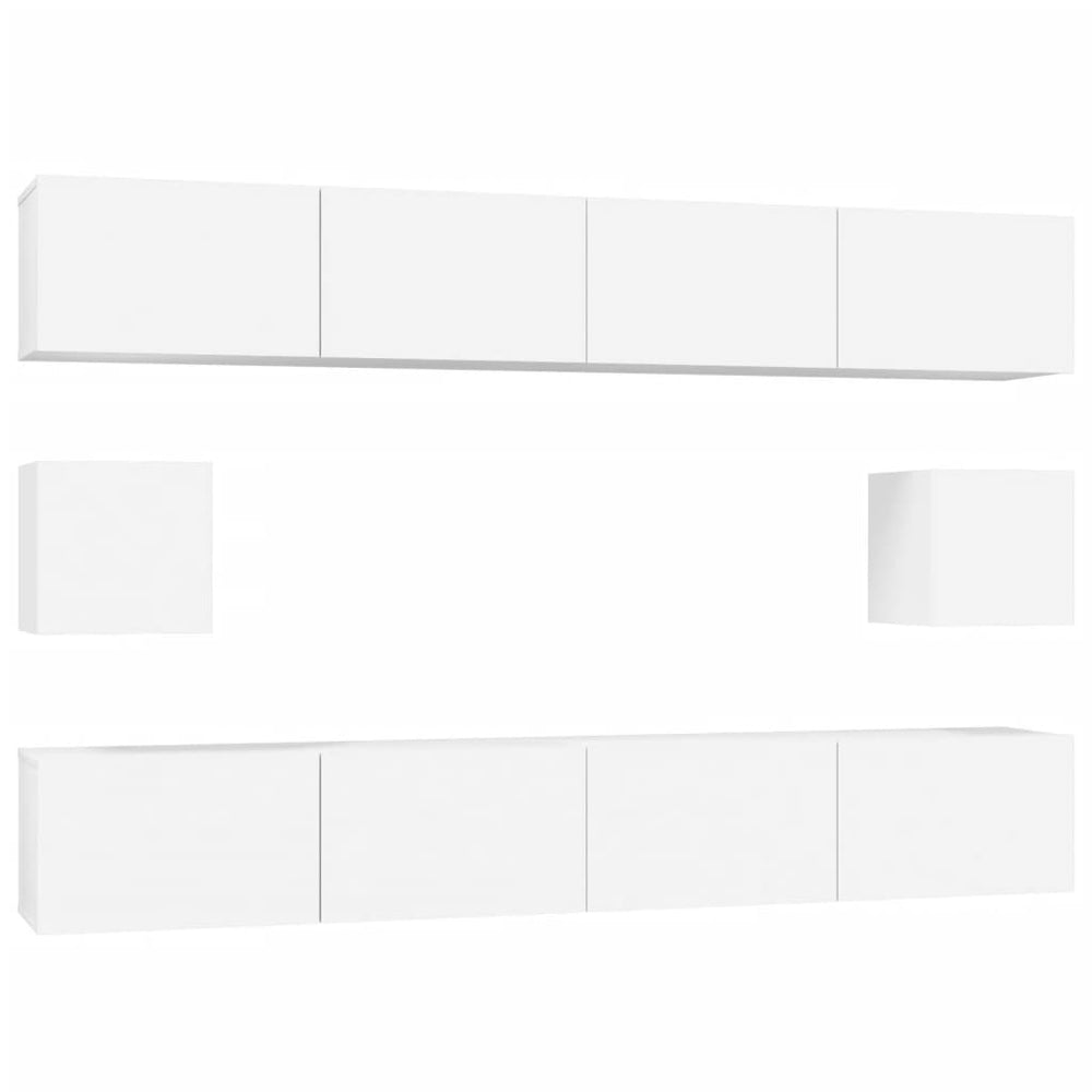 6-tlg. TV-Schrank-Set Weiß Holzwerkstoff