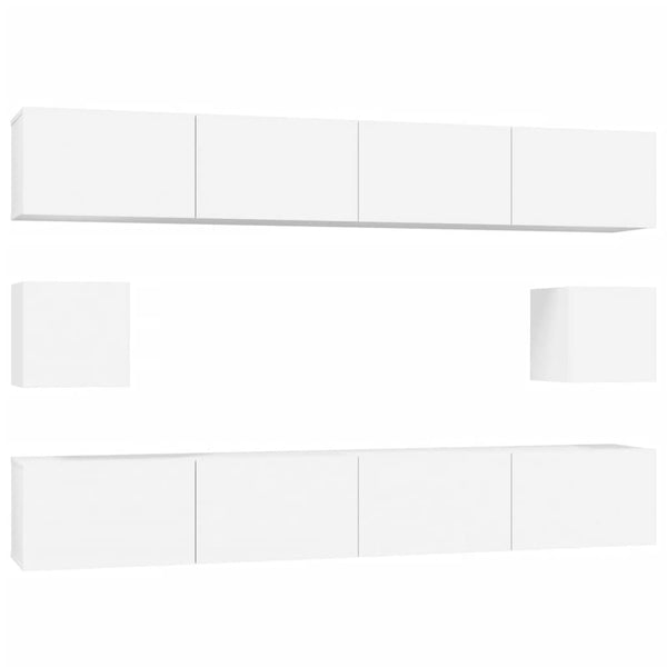6-tlg. TV-Schrank-Set Weiß Holzwerkstoff