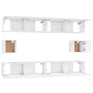 6-tlg. TV-Schrank-Set Weiß Holzwerkstoff