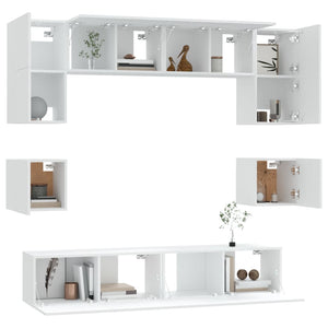 8-tlg. TV-Schrank-Set Weiß Holzwerkstoff