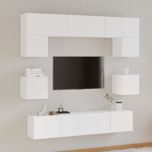 8-tlg. TV-Schrank-Set Weiß Holzwerkstoff