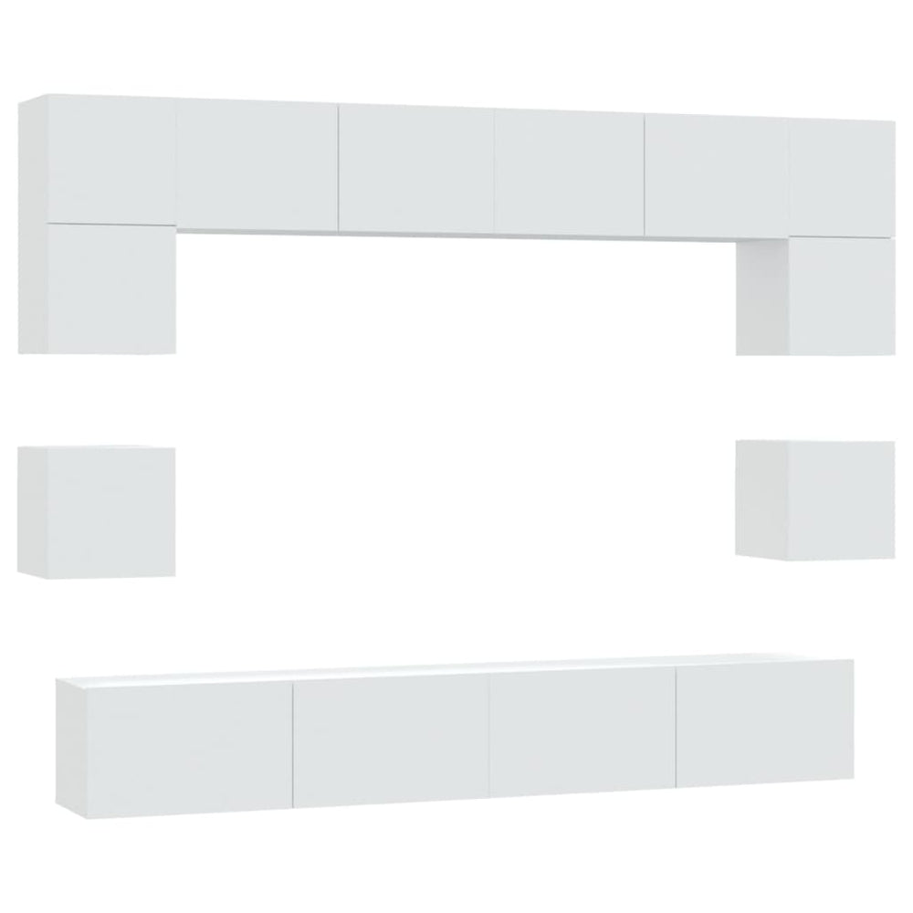 8-tlg. TV-Schrank-Set Weiß Holzwerkstoff