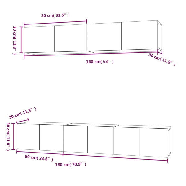 5-tlg. TV-Schrank-Set Weiß Holzwerkstoff