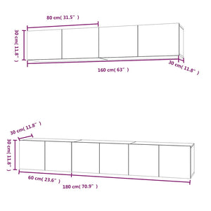 5-tlg. TV-Schrank-Set Betongrau Holzwerkstoff