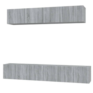 5-tlg. TV-Schrank-Set Grau Sonoma Holzwerkstoff