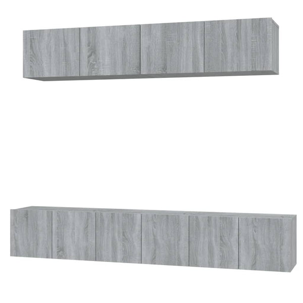 5-tlg. TV-Schrank-Set Grau Sonoma Holzwerkstoff