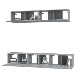 5-tlg. TV-Schrank-Set Grau Sonoma Holzwerkstoff