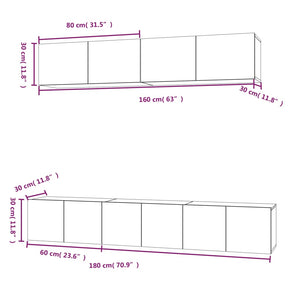 5-tlg. TV-Schrank-Set Grau Sonoma Holzwerkstoff