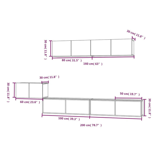 5-tlg. TV-Schrank-Set Weiß Holzwerkstoff