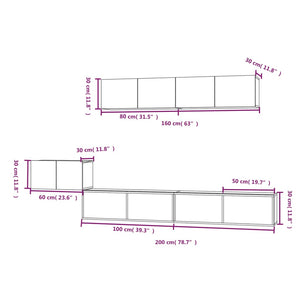 5-tlg. TV-Schrank-Set Grau Sonoma Holzwerkstoff