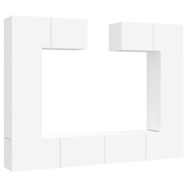 6-tlg. TV-Schrank-Set Weiß Holzwerkstoff