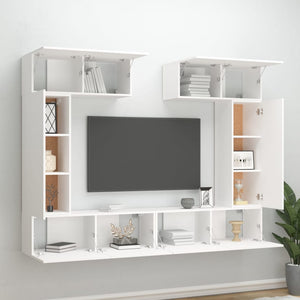 6-tlg. TV-Schrank-Set Weiß Holzwerkstoff