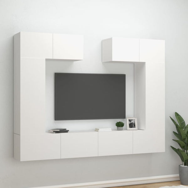 6-tlg. TV-Schrank-Set Weiß Holzwerkstoff