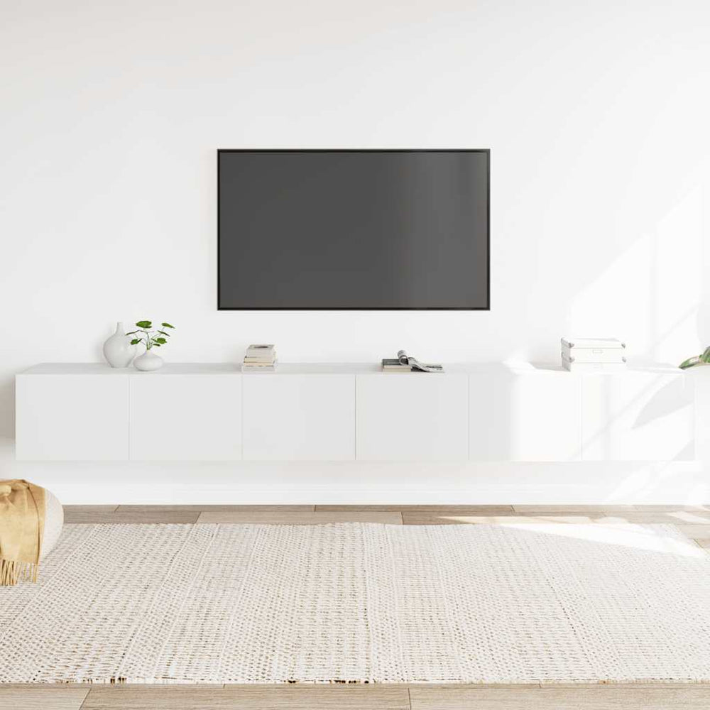 3-tlg. TV-Schrank-Set Weiß Holzwerkstoff