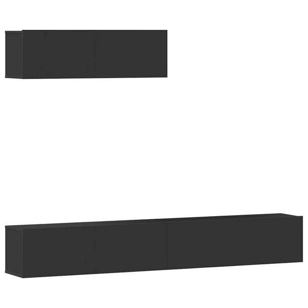 3-tlg. TV-Schrank-Set Schwarz Holzwerkstoff