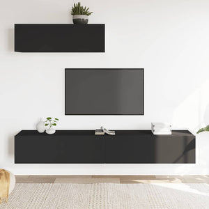 3-tlg. TV-Schrank-Set Schwarz Holzwerkstoff
