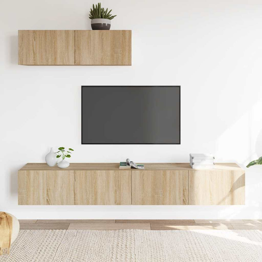 3-tlg. TV-Schrank-Set Sonoma-Eiche Holzwerkstoff