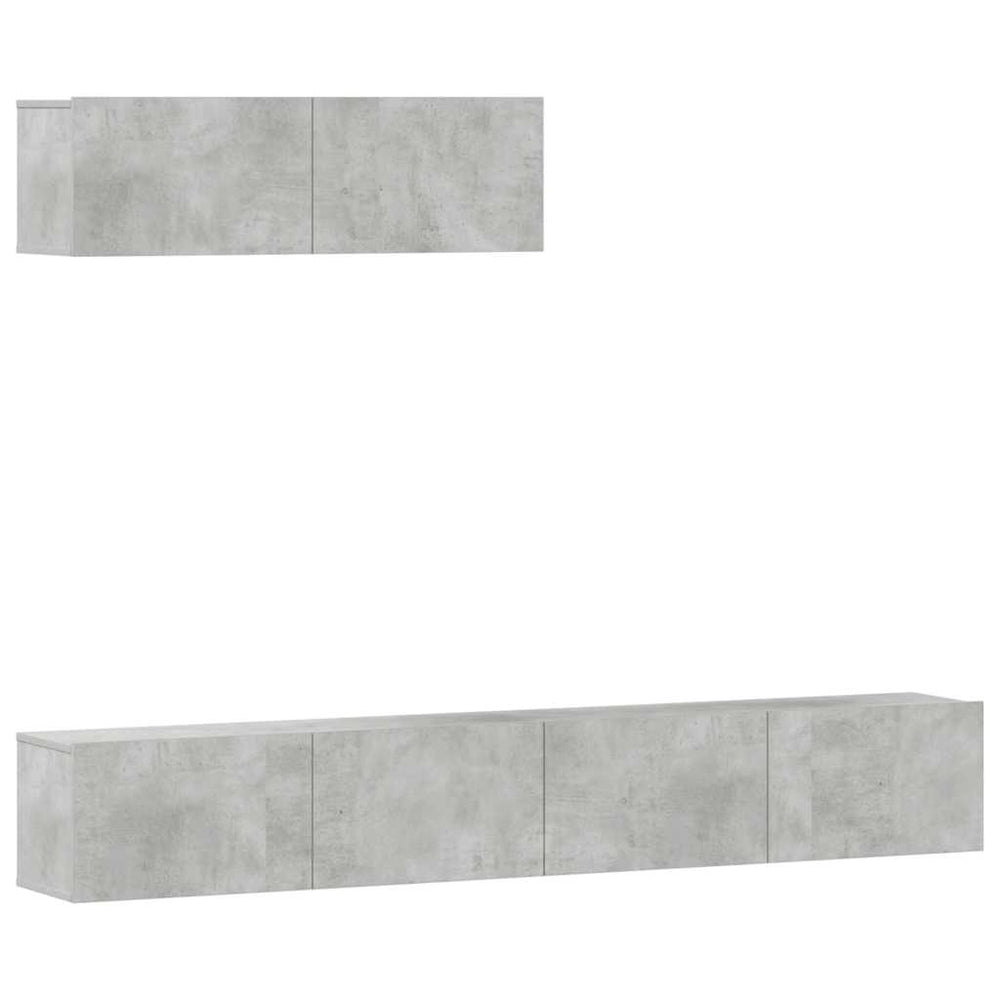3-tlg. TV-Schrank-Set Betongrau Holzwerkstoff