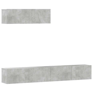3-tlg. TV-Schrank-Set Betongrau Holzwerkstoff