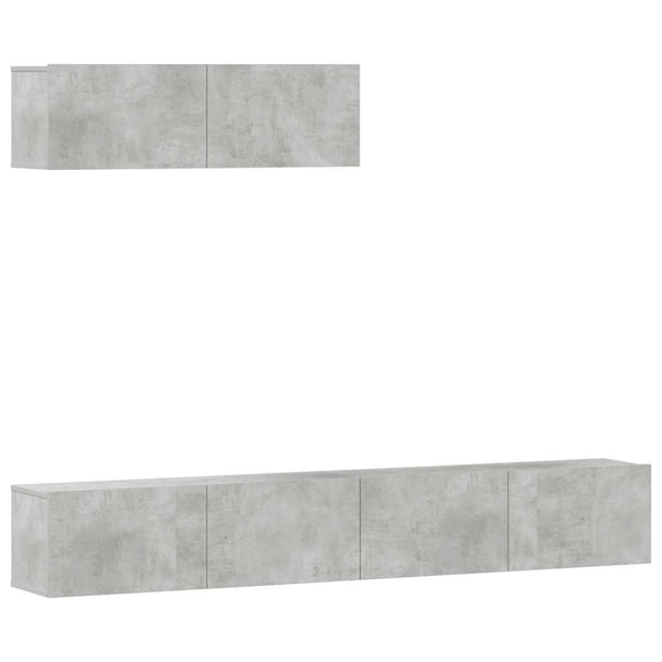 3-tlg. TV-Schrank-Set Betongrau Holzwerkstoff