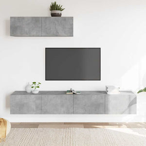 3-tlg. TV-Schrank-Set Betongrau Holzwerkstoff