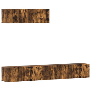 3-tlg. TV-Schrank-Set Räuchereiche Holzwerkstoff