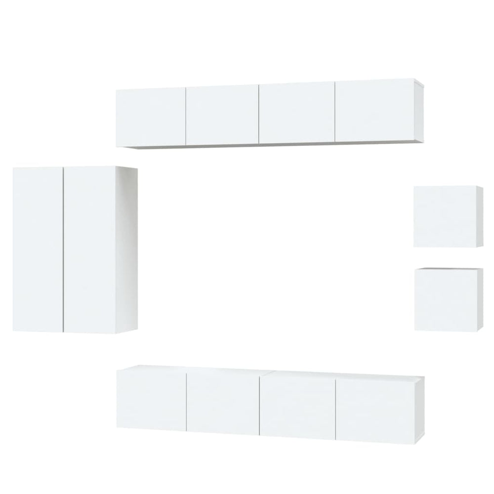 8-tlg. TV-Schrank-Set Weiß Holzwerkstoff