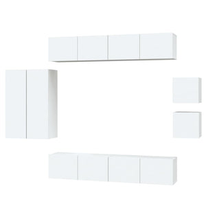 8-tlg. TV-Schrank-Set Weiß Holzwerkstoff