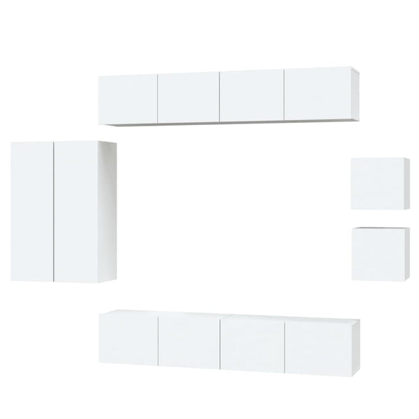 8-tlg. TV-Schrank-Set Weiß Holzwerkstoff