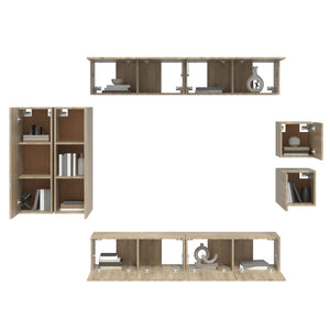 8-tlg. TV-Schrank-Set Sonoma-Eiche Holzwerkstoff
