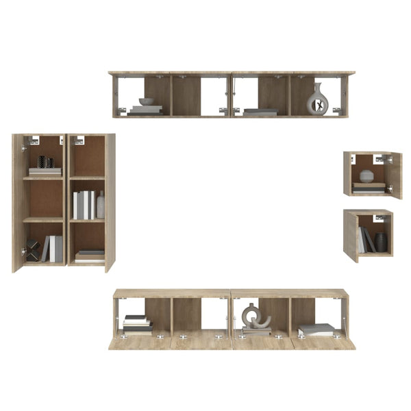 8-tlg. TV-Schrank-Set Sonoma-Eiche Holzwerkstoff