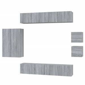8-tlg. TV-Schrank-Set Grau Sonoma Holzwerkstoff