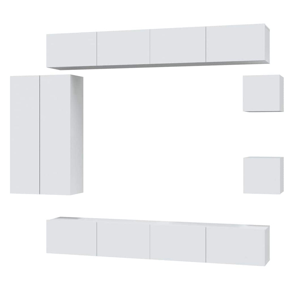 8-tlg. TV-Schrank-Set Weiß Holzwerkstoff