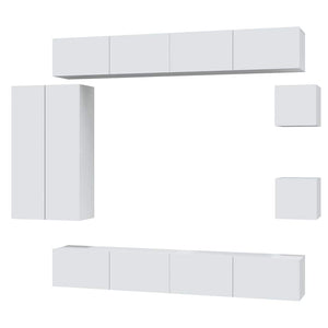 8-tlg. TV-Schrank-Set Weiß Holzwerkstoff