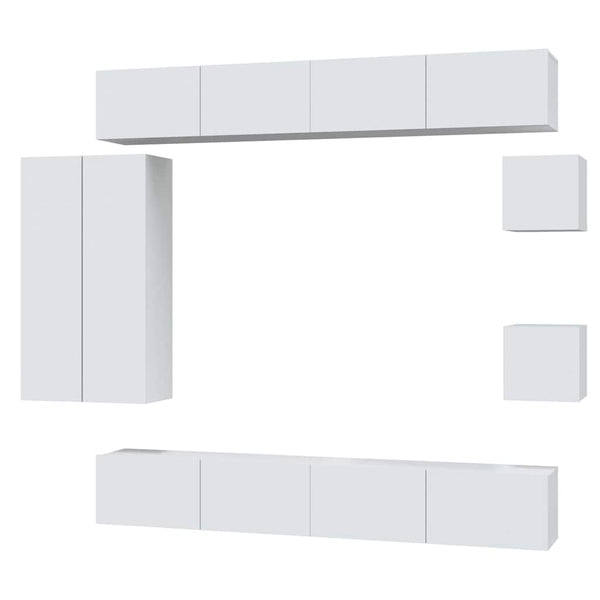 8-tlg. TV-Schrank-Set Weiß Holzwerkstoff