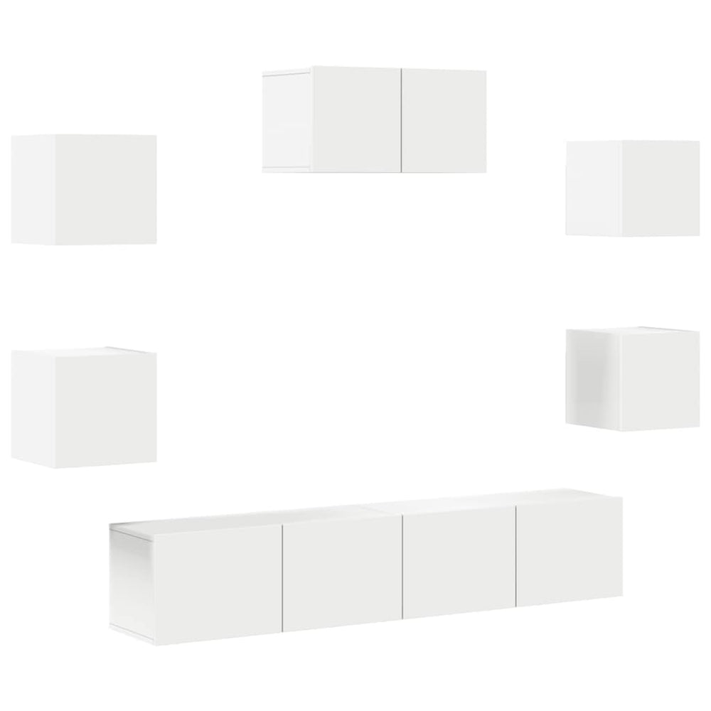 7-tlg. TV-Schrank-Set Weiß Holzwerkstoff