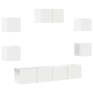 7-tlg. TV-Schrank-Set Weiß Holzwerkstoff
