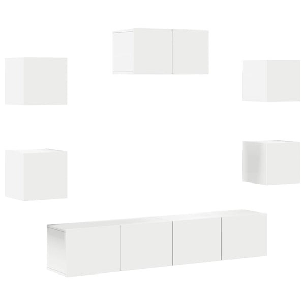 7-tlg. TV-Schrank-Set Weiß Holzwerkstoff