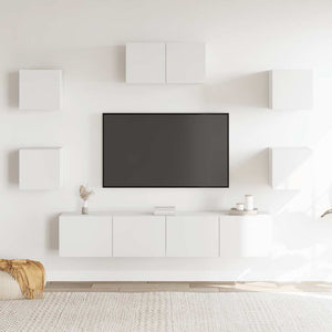 7-tlg. TV-Schrank-Set Weiß Holzwerkstoff