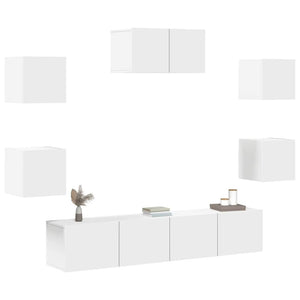 7-tlg. TV-Schrank-Set Weiß Holzwerkstoff