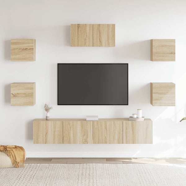 7-tlg. TV-Schrank-Set Sonoma-Eiche Holzwerkstoff