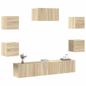 7-tlg. TV-Schrank-Set Sonoma-Eiche Holzwerkstoff