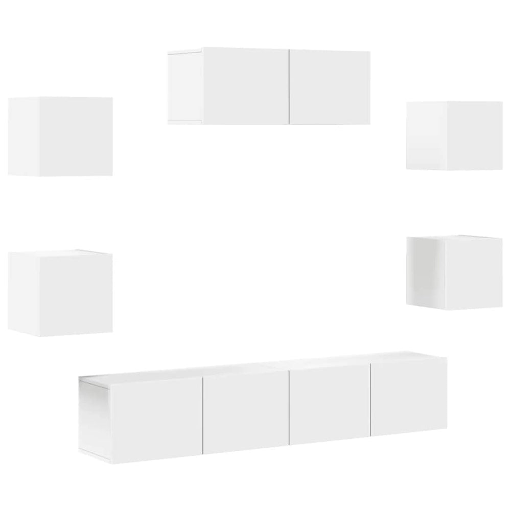 7-tlg. TV-Schrank-Set Weiß Holzwerkstoff